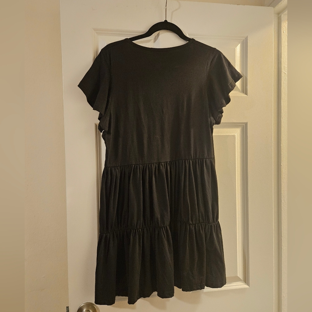 NWT Missguided V-Neck Black Tiered Dress, US 6/UK 10 - Picture 4 of 5